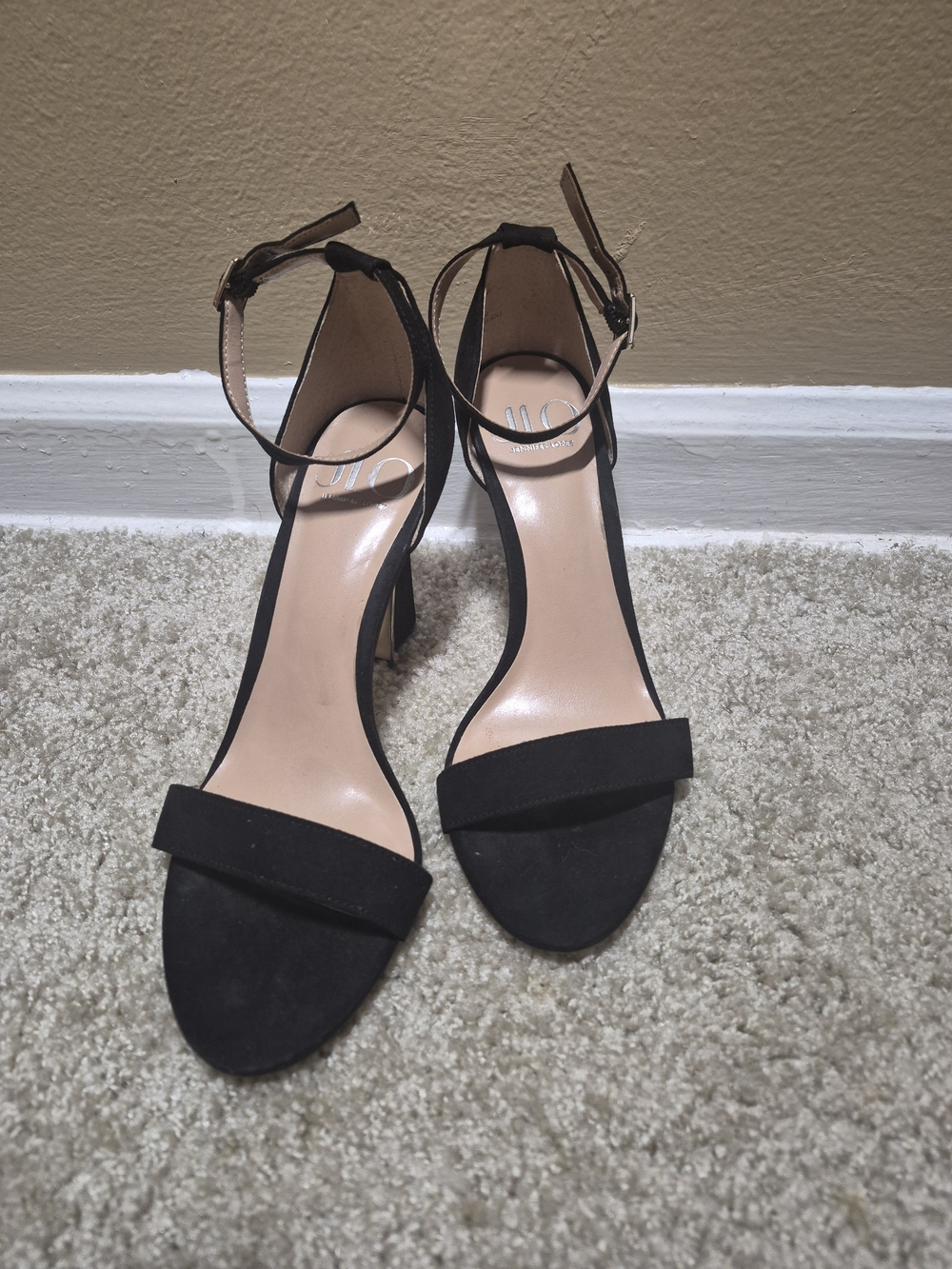 Women’s Black Ankle-Strap Block Heel Sandals